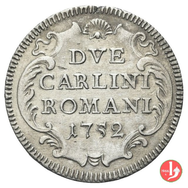 Doppio carlino 1752 (Roma)