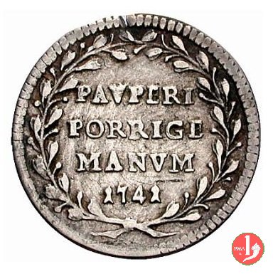 Grosso PAVPERI PORRIGE MANVM 1741 (Roma)