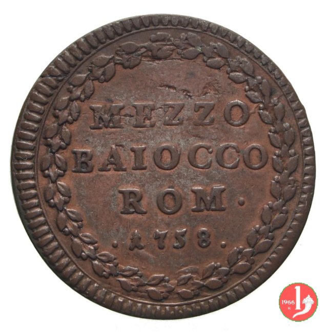 Mezzo Baiocco 1758 (Roma)