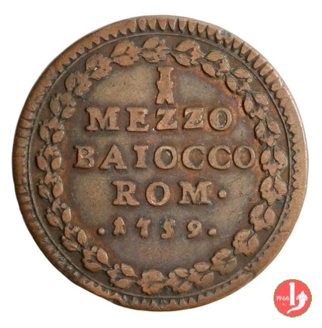 Mezzo Baiocco 1759 (Roma)