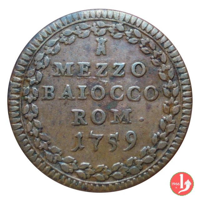 Mezzo Baiocco 1759 (Roma)