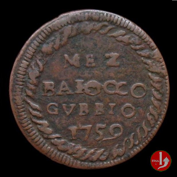 Mezzo Baiocco 1759 (Gubbio)