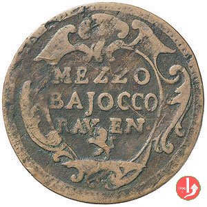 Mezzo baiocco CON ZECCA 1746 (Ravenna)