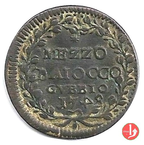 Mezzo baiocco 1748 (Gubbio)