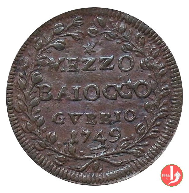 Mezzo baiocco 1749 (Gubbio)