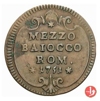 Mezzo baiocco 1751 (Roma)