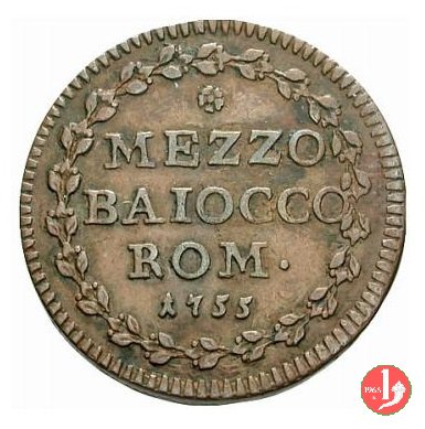 Mezzo baiocco 1755 (Roma)