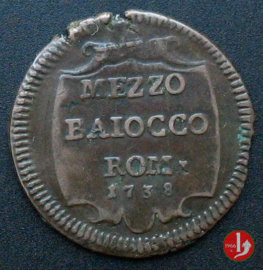 Mezzo baiocco 1738 (Roma)