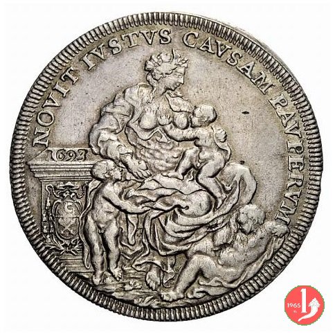 Piastra NOVIT IVSTVS CAVSAM PAVPERVM 1693 (Roma)