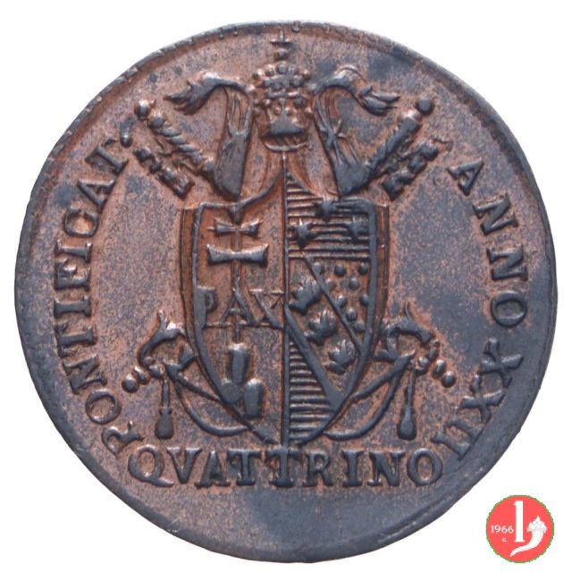 Quattrino del 4° tipo 1822 (Bologna)