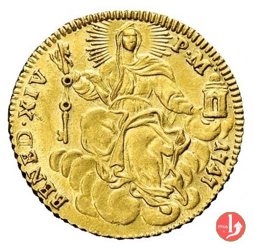 Zecchino REPENTE DE COELO (o CAELO) 1747 (Roma)