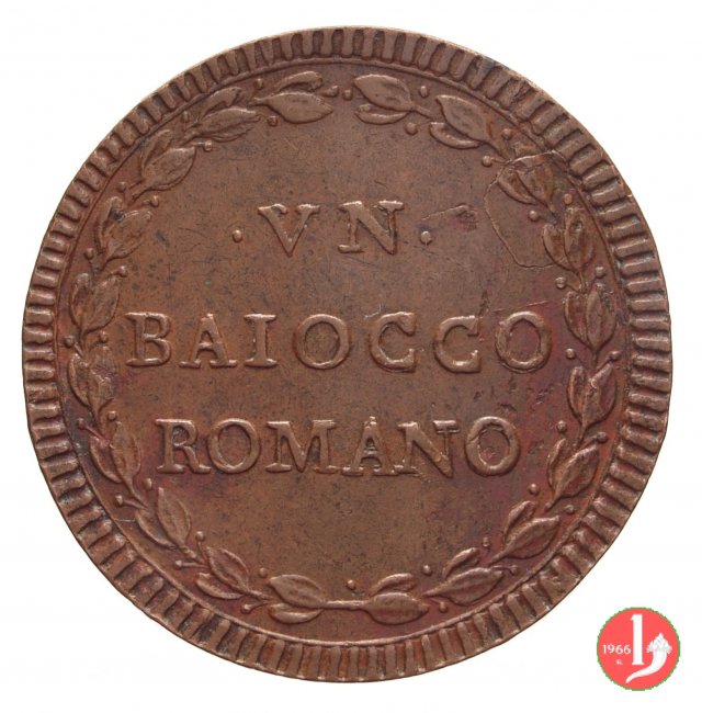 baiocco del 1° tipo (stemma ovale) 1782-1783 (Roma)