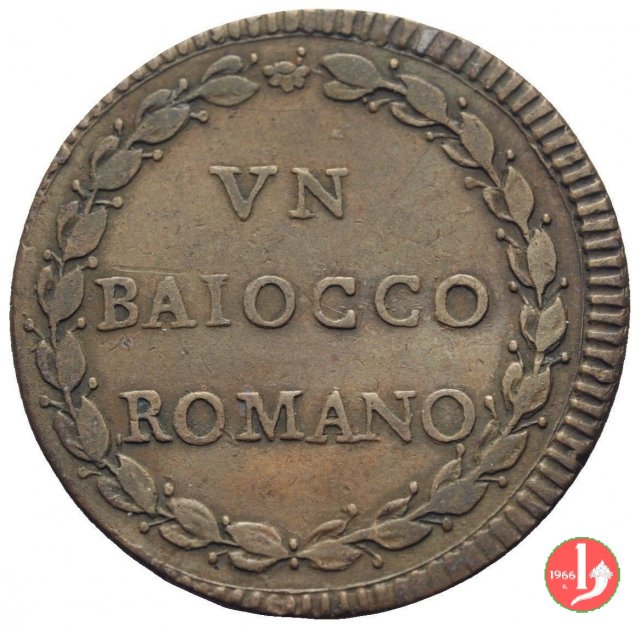 baiocco del 1° tipo (stemma ovale) 1783-1784 (Roma)