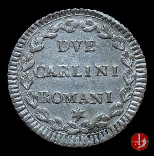 2 carlini senza millesimo corona di foglie 1784-1785 (Roma)