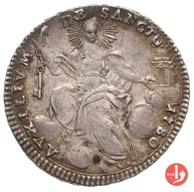 doppio giulio del III tipo (busto) 1780 (Roma)
