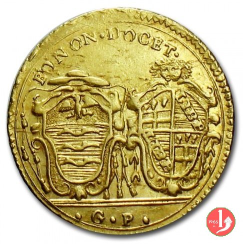 mezza doppia romana pianta e stemmi 1787 (Bologna)