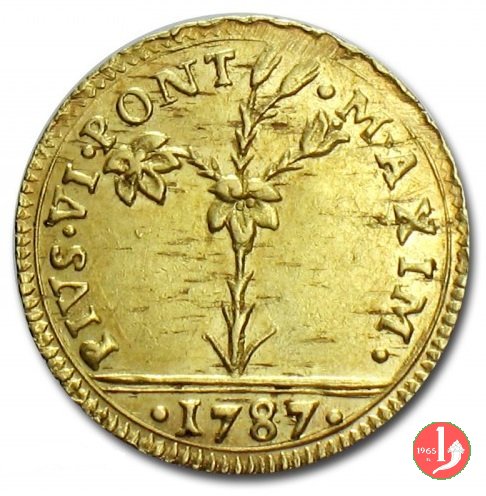 mezza doppia romana pianta e stemmi 1787 (Bologna)