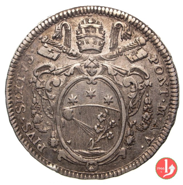mezzo scudo romano del III tipo (stemma semplice) 1780 (Roma)