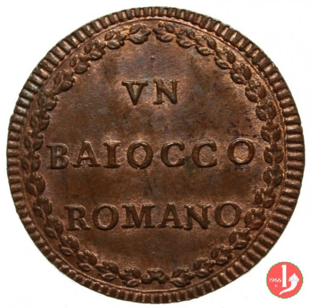 baiocco del 1° tipo (stemma ovale) 1794-1795 (Roma)