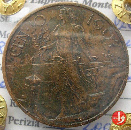 prova del progetto 10 centesimi 1907 1907 (Johnson)
