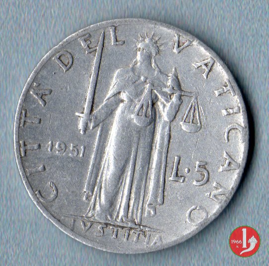 5 Lire V Tipo 1951 (Roma)