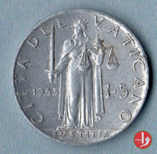 5 Lire V Tipo 1953 (Roma)