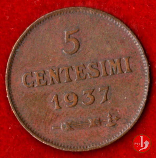 5 centesimi 1937 (Roma)