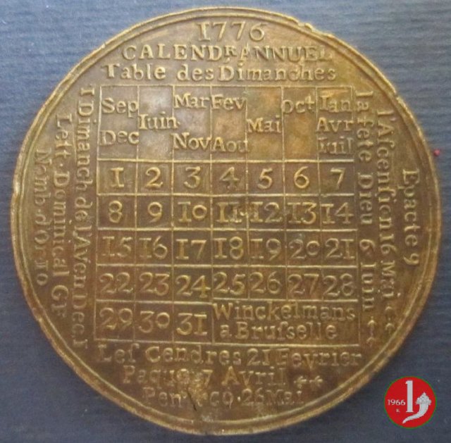 Calendario 1776 1775