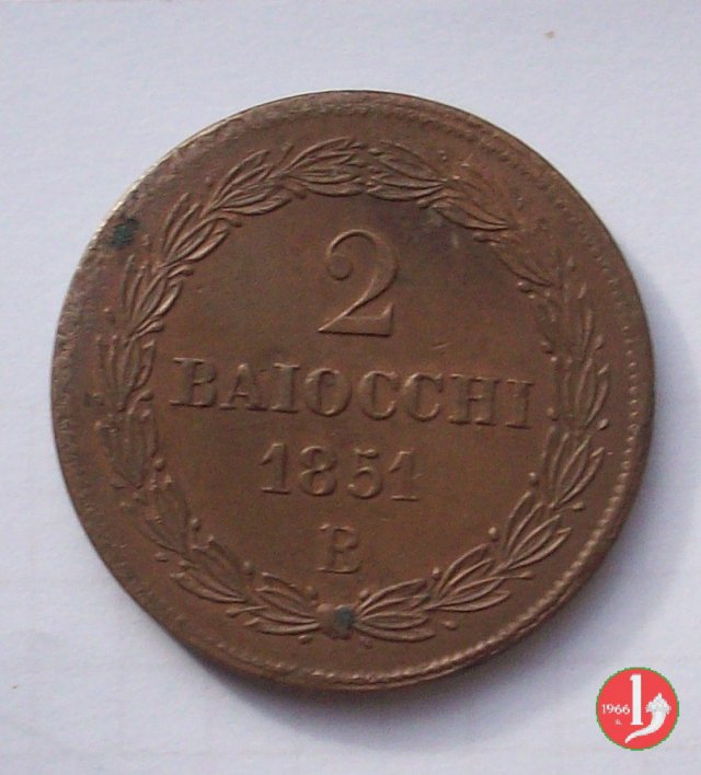 2 baiocchi 2° tipo 1851 (Roma)