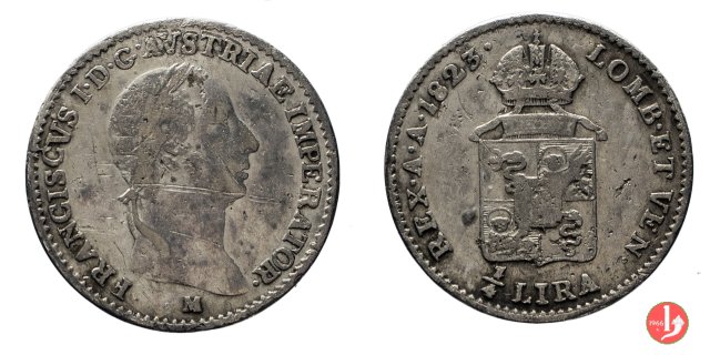 1/4 di lira 1823 (Milano)