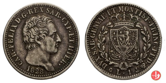 1 lira 1828 (Genova)