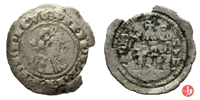 Denaro scodellato, con tetto a quattro spioventi 1236-1260 (Bergamo)