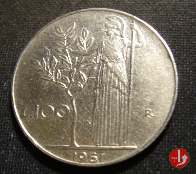 100 lire Minerva 1961 (Roma)
