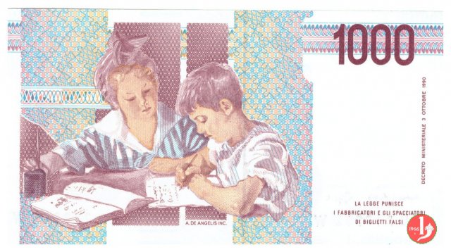 1.000 lire Maria Montessori 1994