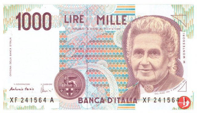 1.000 lire Maria Montessori 1999