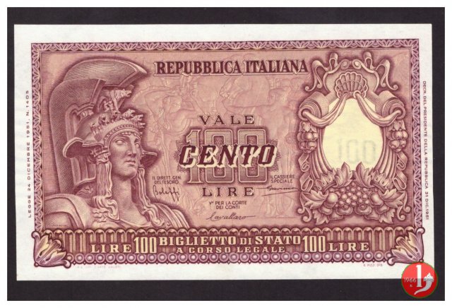 100 lire Italia Elmata 1951
