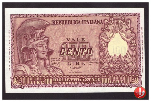 100 lire Italia Elmata 1951