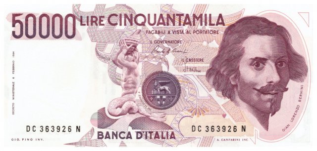 50.000 lire Bernini 1986
