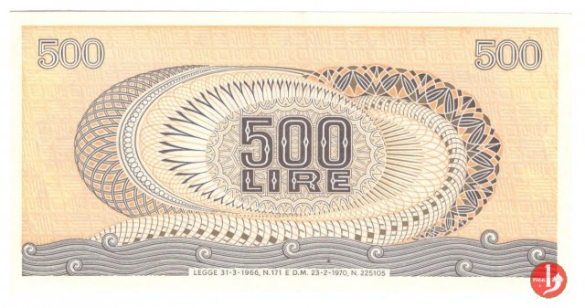 500 lire Testa di Aretusa 1970