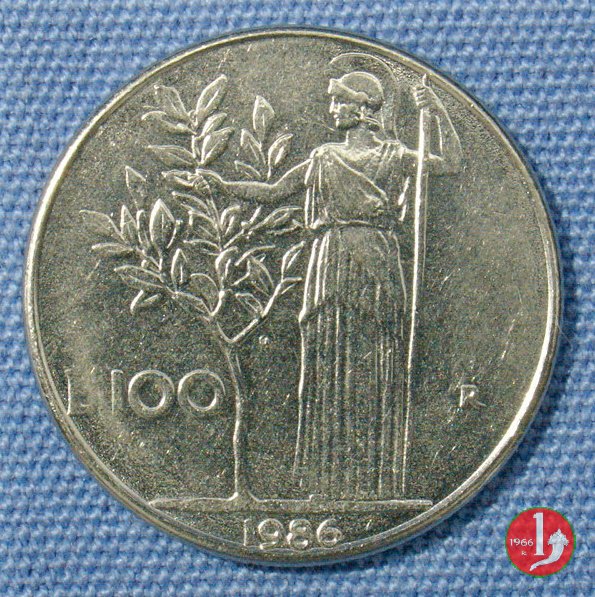 100 lire Minerva 1986 (Roma)