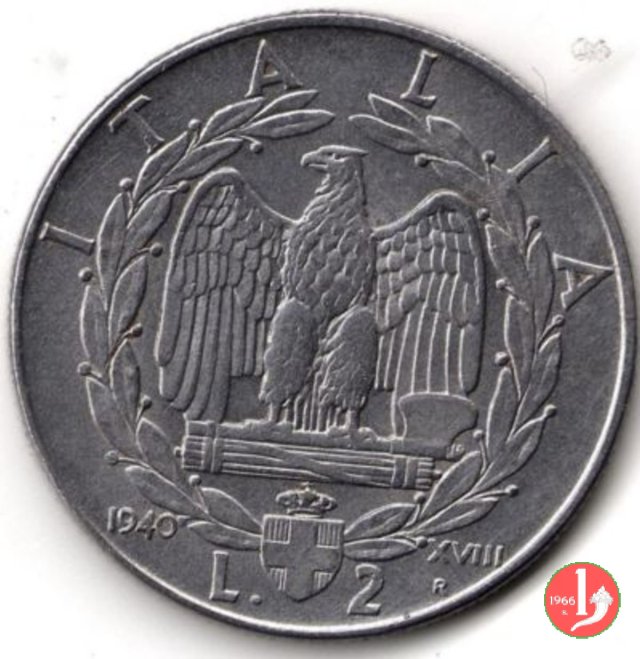 2 lire impero 1940 (Roma)