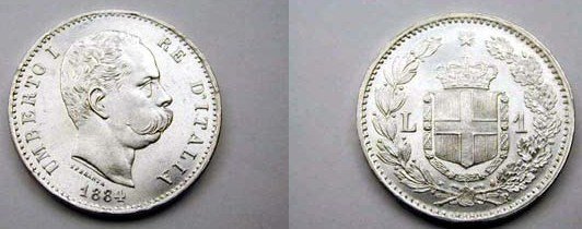 1 lira 1884 (Roma)