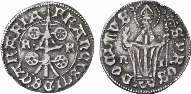 Carrarino da 2 soldi con S. Prosdocimo 1355-1388 (Padova)