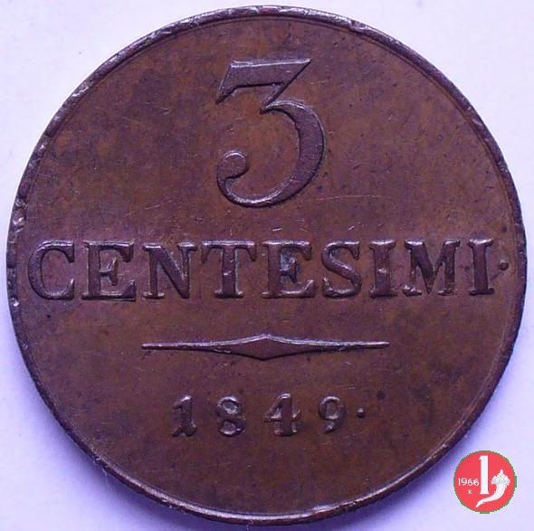 3 centesimi 1849 (Milano)