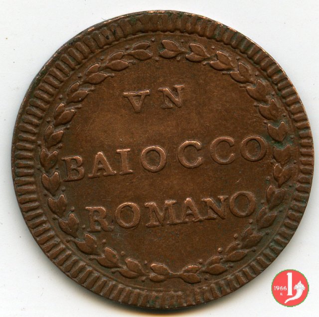 baiocco del 1° tipo (stemma ovale) 1789-1790 (Roma)