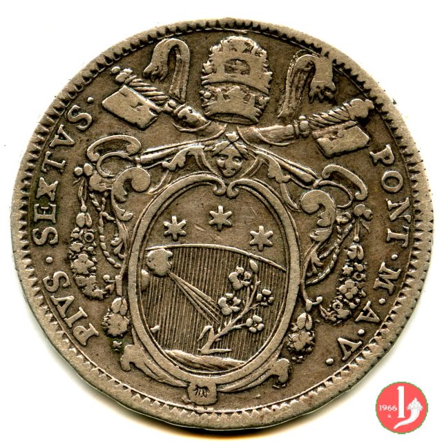 mezzo scudo romano del III tipo (stemma semplice) 1779 (Roma)