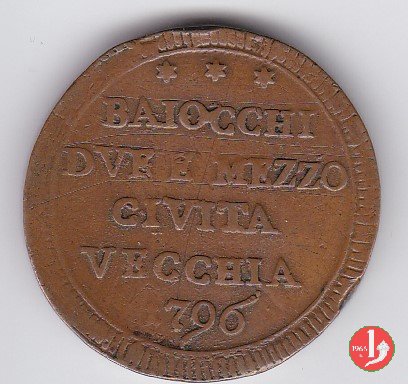 sampietrino da 2 1/2 baiocchi 1796 (Civitavecchia)