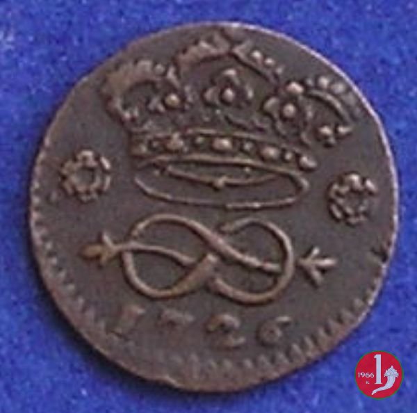 2 denari II tipo 1726 (Torino)