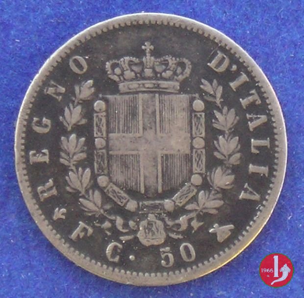 50 centesimi stemma 1861 (Firenze)