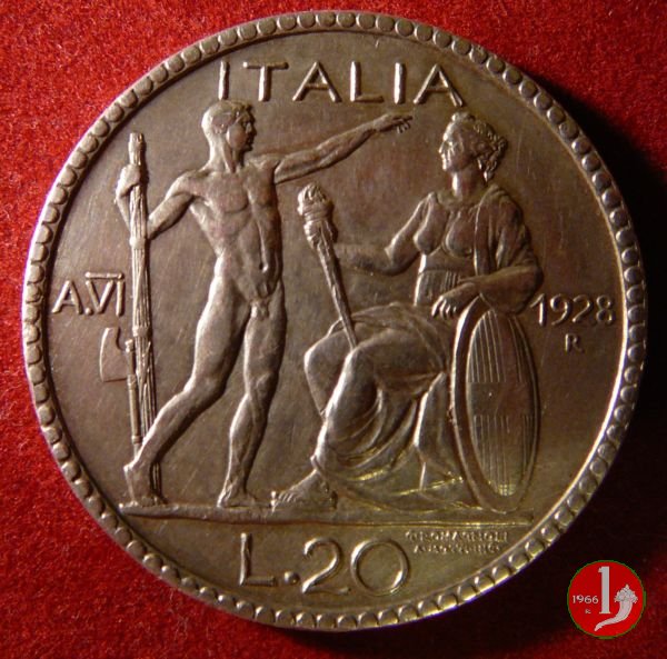 20 lire littore 1928 (Roma)